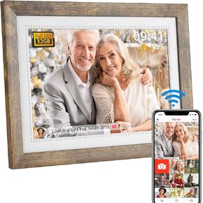 Frameo WiFi Digital Picture Frame, 10.1 Inch Smart Digital Photo Frame with 32GB Storage, 1280x800 IPS HD Touch Screen, Auto-Rotate, Easy Setup to Share Photos or Videos Remotely via App from Anywhere