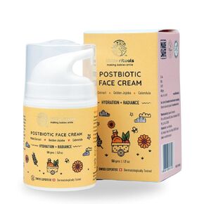 Little Rituals Baby and Kids Post-Biotic Face Cream Moisturiser - Hydration + Radiance, Formulated with Golden Millets, Jojoba, Calendula, Natural, Organic, Dermat Tested, Swiss Technology (50 gm)