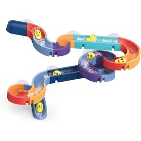 Duck Slide Bath Toys for Kids Ages 3+, 34 PCS DIY Wall Track Building Set for Bathtub Time, Fun Educational Bathtub Toy Birthday Gift for Toddlers Boys & Girls