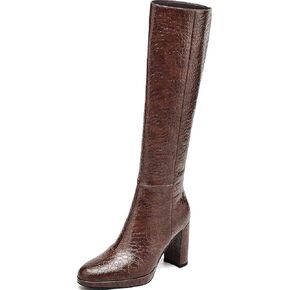 Knee High Boots for Women Chunky Block Heels Tall Platform Boots Side Zipper Heeled Boots Fall Boots