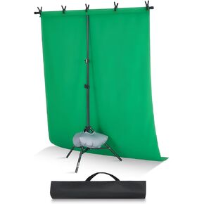 VEVOR Backdrop Stand, 5 x 6.5 ft Adjustable Photo Backdrop Stand Kit, Portable Background Backdrop Stand with 3 Crossbars, Heavy Duty Projector Screen Stand, for Wedding, Photo Video Studio & Party