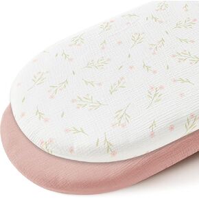 JELLYMONI Muslin Crib Sheets for Girl Boy, 2 Pack 100% Cotton Baby Fitted Crib Sheets for 52''x28'' Standard Crib Mattress, Soft Muslin Cotton Baby Sheet