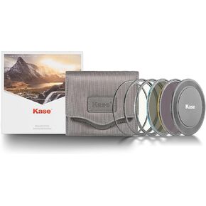 Kase Wolverine Revolution 62mm Entry Filter Kit Magnetic Shockproof Tempered Optical Glass w Color Coded Rings inc CPL ND8 ND64 Lens Cap & Case