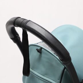 Stroller Handle Sleeve Cover of Handlebar Compatible with YOYO3 Stroller Bumper Bar Accessories Zipper Open, Vegan Leather Black