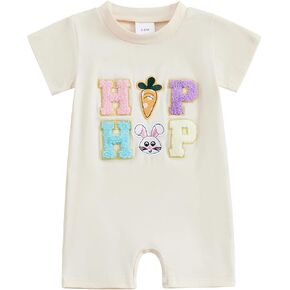 Newborn Baby Girl Boy Jumspuit Infant Summer Outfit Short Sleeve Romper Solid Color Bodysuit Toddler Baby Clothes