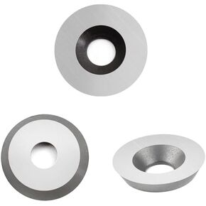 18mm(.709") Round Tungsten Carbide Insert Replacement Cutters, R18×3mm Indexable Carbide Cutter for Full and Pro Size Finisher Wood Turning Lathe Tools, 3 Pcs