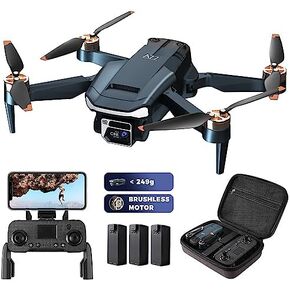 Super Enduring Brushless Motor Drone with 84 Mins Super Long Flight Time, Drone with 4K HD Camera for Beginners, CHUBORY A77 WiFi FPV Quadcopter, Follow Me, Auto Hover, Carrying Case, 3 Batteries