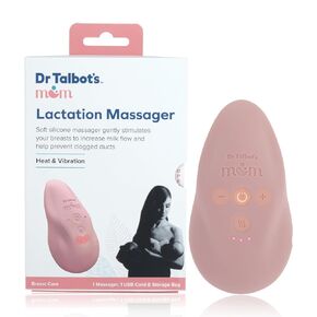 Dr Talbot’s Mom Breast Warming and Vibrating Lactation Massager, 2 in 1 for Improved Breastfeeding, Milk Flow, Let-Down, Clogged Ducts and Engorgement. Adjustable 3 Heat Modes and 5 Vibration Modes.