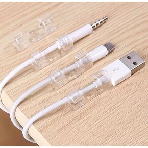 40pcs مقاطع إدارة الكابلات اللاصقة. Clear Cable Clips منظمي المنظمة المنزلية والمنزلية. in Saudi Arabia