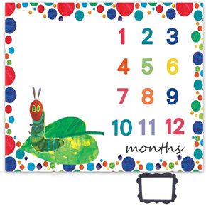 Baby Milestone Blanket, 47"x40" Cartoon Caterpillar Leaves Baby Photography Blanket, Dots Watch Me Grow Blanket, Newborn Photo Props BTMYLU35