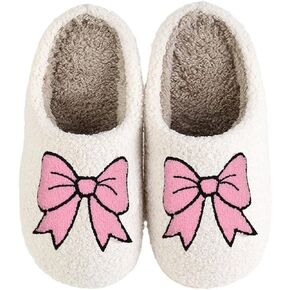 Women's Bow Slippers Fuzzy bowknot slippers Soft Memory Foam Plush Fluffy Warm House Shoes