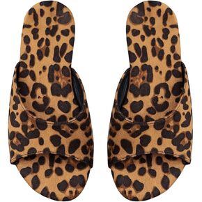 Gorglitter Women’s Leopard Cheetah Print Y2K Slide Sandals Single Band Open Open Toe مسطح in Kuwait