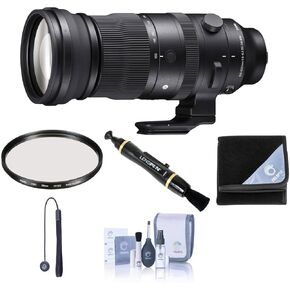 Sigma 150-600mm f/5-6.3 DG DN OS Sports Lens for Sony E, Bundle with Hoya 95mm UV Filter, Lens Wrap, Lens Cleaner, Cleaning Kit, Lens Cap Tether