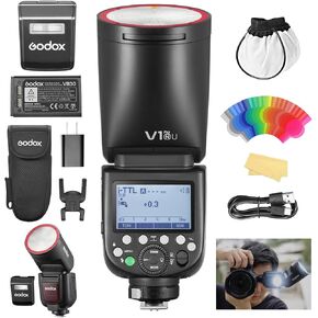 Godox V1 PRO N Flash for Nikon Camera with External Flash SU-1 2980mAh 76W Battery TTL 1/8000s HSS 1.3s Recycle Time 2.4G Wireless HSS 500 Full Power Flashes (V1PRO-N, Flash)