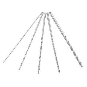 2-5mm Extra Long High Speed Steel Drill Bit Sets, 150mm-160mm Straight Shank Drill Bit Tool Wood Drill Bit Set, 5Pcs Extra Long Drill Bit Set for Wood Plastic and Aluminum