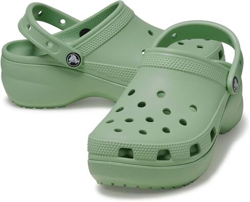 Crocs Women's Classic Platform Clog, Fair Green, 8 UK in Saudi Arabia