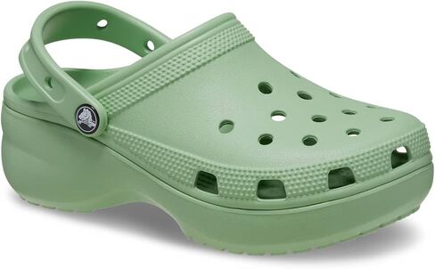 Crocs Women's Classic Platform Clog, Fair Green, 8 UK in Saudi Arabia