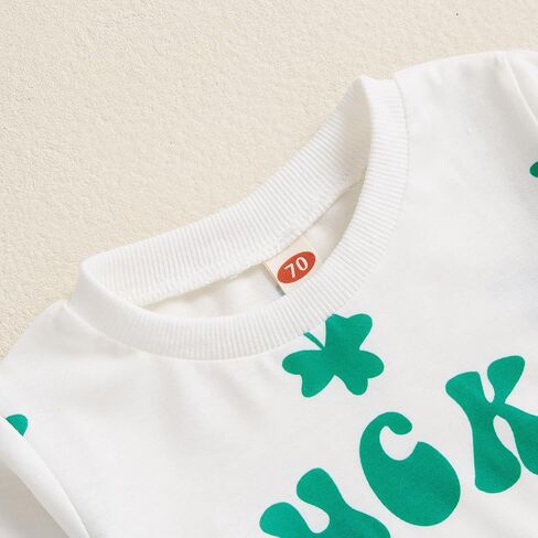 St.Patricks Day Baby Boy Outfit Long Sleeve Lucky Charm Sweatshirt Green Pants Cute Shamrock Fall Winter Clothes in Kuwait