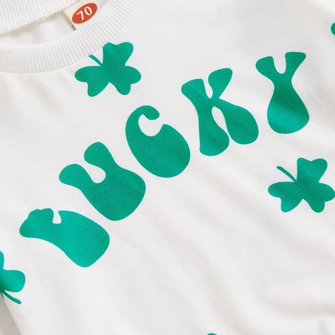 St.Patricks Day Baby Boy Outfit Long Sleeve Lucky Charm Sweatshirt Green Pants Cute Shamrock Fall Winter Clothes in Kuwait
