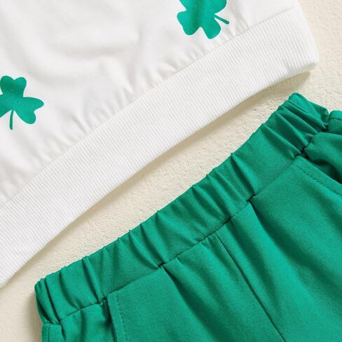 St.Patricks Day Baby Boy Outfit Long Sleeve Lucky Charm Sweatshirt Green Pants Cute Shamrock Fall Winter Clothes in Kuwait