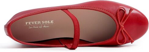 FEVERSOLE Women's Soft Cushion Padded Comfort Round Toe Mary Jane Elastic Fashion Ballet Flats Walking Shoes in Kuwait