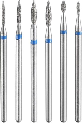 HARFINGTON 6pcs 120-140 Grits Diamond Grinding Bit 1.3/1.6/1.8/2.1/2.2mm Oval Head 2.35mm Shank Stone Sanding Drill Bits Rotary Tool for Ceramic Glass Nails Grinding Polishing in Saudi Arabia