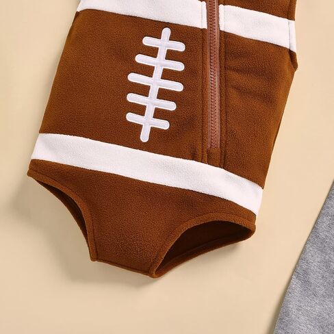 Ayalinggo Toddler Baby Boy Girl Football Player Costume Sleeveless Hoodies Rugby Outfit Zipper Bodysuit with Warm Sock in Saudi Arabia