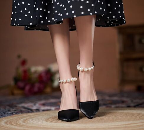 Yooprettyz Women d’Orsay مثير الكعب العالي أحذية الزفاف المسائية مع لؤلؤة حزام مضخة الزفاف الرسمية in Saudi Arabia
