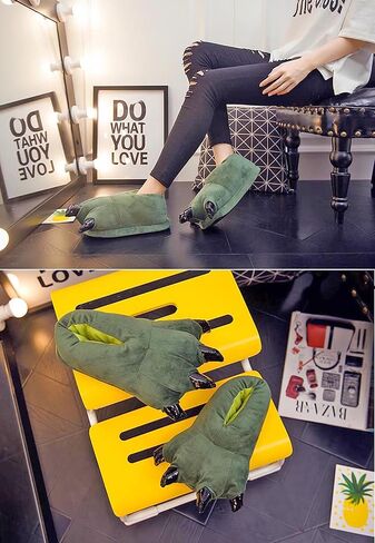 Unisex Funny Animal Costume Paw Claw Shoes, Soft Plush Home Slippers in Saudi Arabia