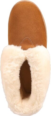 Lamo Women's Mabel Bootie Slippers for Women - Premium Suede Upper, Luxurious Faux Fur Lining, Ortholite Foam Footbed with Australian Sheepskin, New Upgraded Women's Bootie in Saudi Arabia