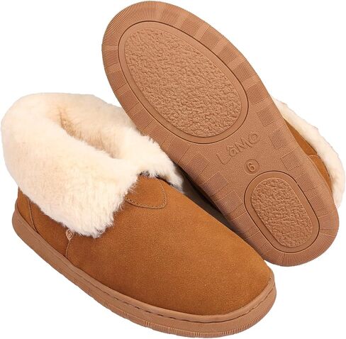 Lamo Women's Mabel Bootie Slippers for Women - Premium Suede Upper, Luxurious Faux Fur Lining, Ortholite Foam Footbed with Australian Sheepskin, New Upgraded Women's Bootie in Saudi Arabia