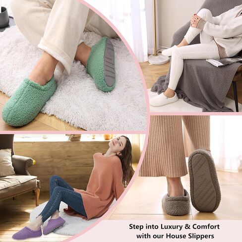 Home Slipper Memory Foam Slippers for Women Curly Fuzzy Bedroom House Shoes Non-slip Indoor Slipper Booties in Kuwait