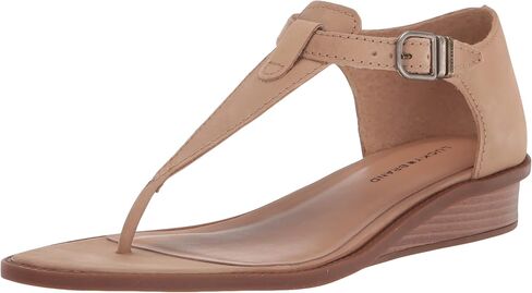 Lucky Brand Women's Annamae T-Strap Sandal Wedge, Cortado, 6.5 in Saudi Arabia
