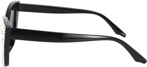 FUPRECIOUS Cat Eye Sunglasses Bling Rhinestones Crystal Black Plastic Frame Eyewear in Kuwait