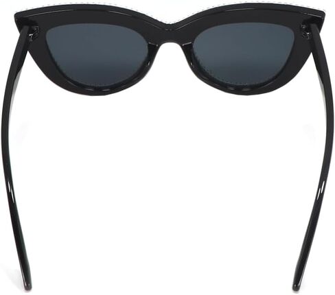 FUPRECIOUS Cat Eye Sunglasses Bling Rhinestones Crystal Black Plastic Frame Eyewear in Kuwait