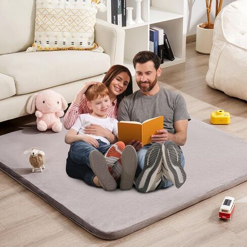 Extra Thick Memory Foam Baby Play Mat for Floor, 50" x 50" Play Mat for Playpen, Tummy Time Playmat with Removable Washable Cover for Toddlers, Infants, Kids(Grey) in Kuwait