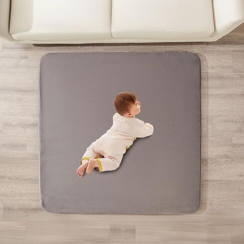Extra Thick Memory Foam Baby Play Mat for Floor, 50" x 50" Play Mat for Playpen, Tummy Time Playmat with Removable Washable Cover for Toddlers, Infants, Kids(Grey) in Kuwait