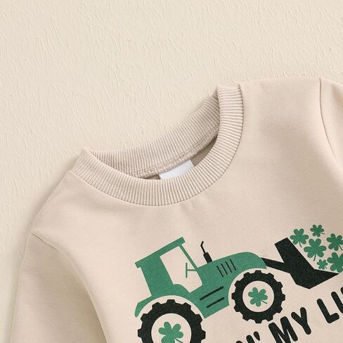 SHIBAOZI St. Patrick's Day Outfit Baby Girls Boys Sweatshirt Pants Clothes Set Infant Toddler St. Patrick's Day Romper in Kuwait