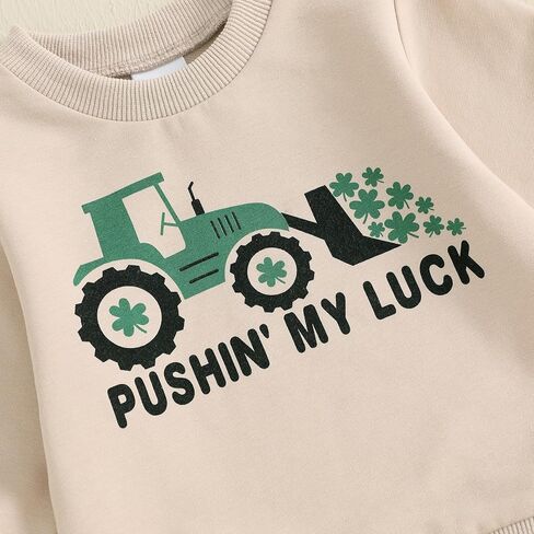 SHIBAOZI St. Patrick's Day Outfit Baby Girls Boys Sweatshirt Pants Clothes Set Infant Toddler St. Patrick's Day Romper in Kuwait