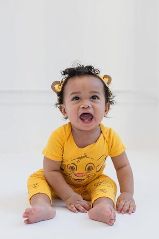 Disney Mickey Mouse Minnie Mouse Lion King Winnie the Pooh Baby Bodysuit Pants and Hat 3 Piece Outfit Set Newborn to Infant in Kuwait