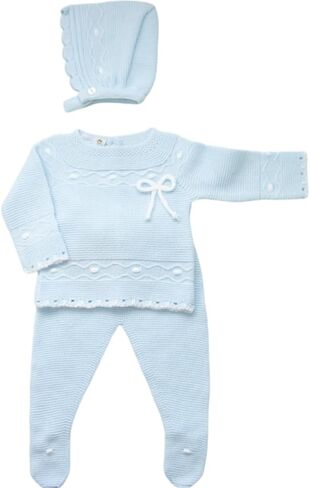 3-Piece Baby Knit Outfit Set, Sweater, Pants and Hat for Boys and Girls - Made in Spain in Kuwait