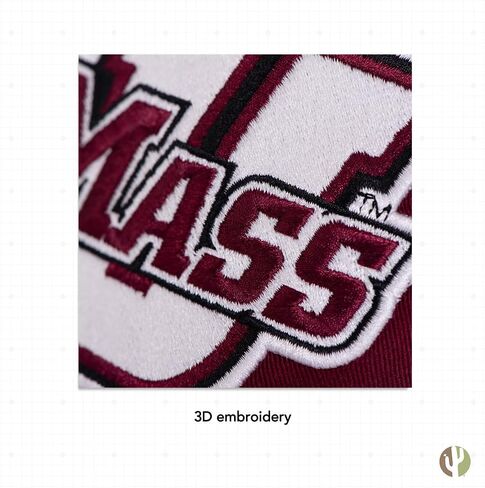 قبعة بيسبول جامعة صبار الصحراء من ماساتشوستس UMass Amherst قبعات مطرزة ذات حواف قبعة قابلة للتعديل بحزام قماش للبالغين (النمط B) أسود in Saudi Arabia