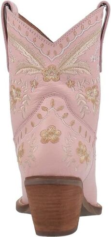 Dingo Womens Primrose Embroidered Floral Snip Toe Casual Boots Ankle Mid Heel 2-3" - Black in Saudi Arabia