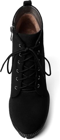 Mettesally Womens Platform Lace Up في الكاحل أحذية جولة إصبع القدم مكتنزة كتلة عالية الكعب الجانبي سستة القصة القصيرة أحذية الشتاء أحذية الشتاء in Kuwait