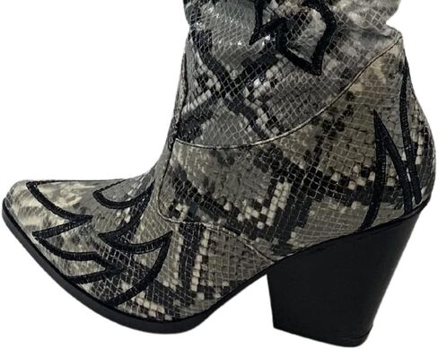 كيب روبن للسيدات هيلدا كاوبوي على ركبة رعاة البقر الغربية مكتنزة أحذية الكعب ، الأفعى الأسود ، 8.5 in Kuwait