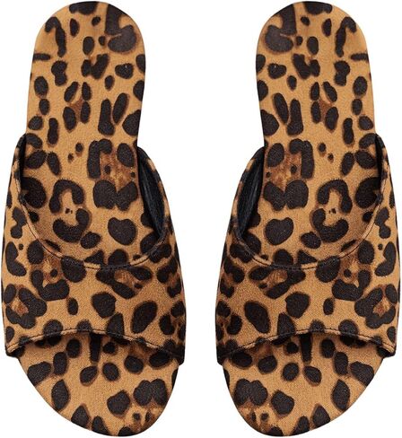 GORGLITTER Women's Leopard Cheetah Print Y2k Slide Sandals Single Band Open Toe Flat Shoes in Saudi Arabia
