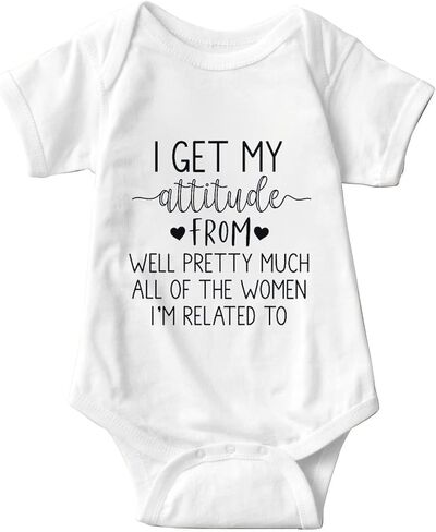listery I Get My Attitude From All The Women Pretty Baby Bodysuit Funny Baby Girl Clothes Attitude Baby Bodysuit in Kuwait