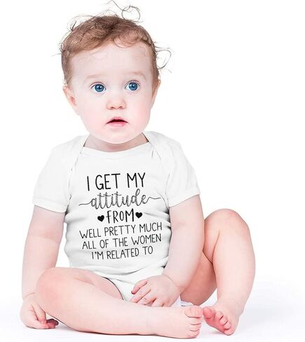 listery I Get My Attitude From All The Women Pretty Baby Bodysuit Funny Baby Girl Clothes Attitude Baby Bodysuit in Kuwait