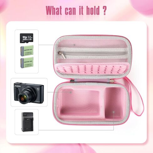 Camera Bag Carrying Case Compatible with Canon PowerShot SX740/ SX730/ SX620/ G7X Mark III/ G7X Mark II Digital Camera, Hard Bag Suitable for Travel and Home Storage (Black) in Kuwait