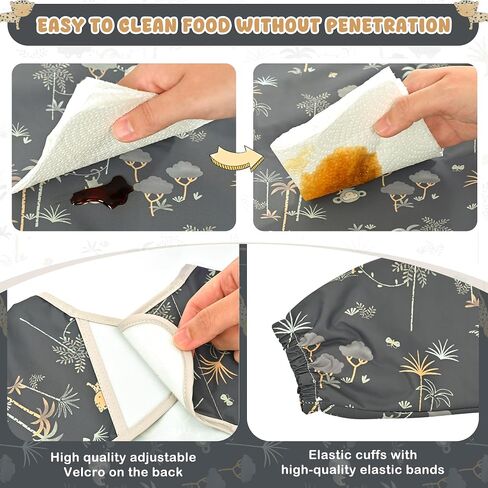 Little Dimsum Mess-Proof Baby Bibs|Infant Toddler Long Sleeve Waterproof Feeding Smock in Kuwait